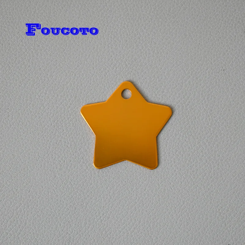 Yellow 10 шт. металлические id-бирки для собак, алюминиевые id-бирки для кошек, подгонянное имя щенка, телефон, подвеска для питомца, ожерелье, ошейник, жгут, собачка, аксессуары - Цвет: Yellow