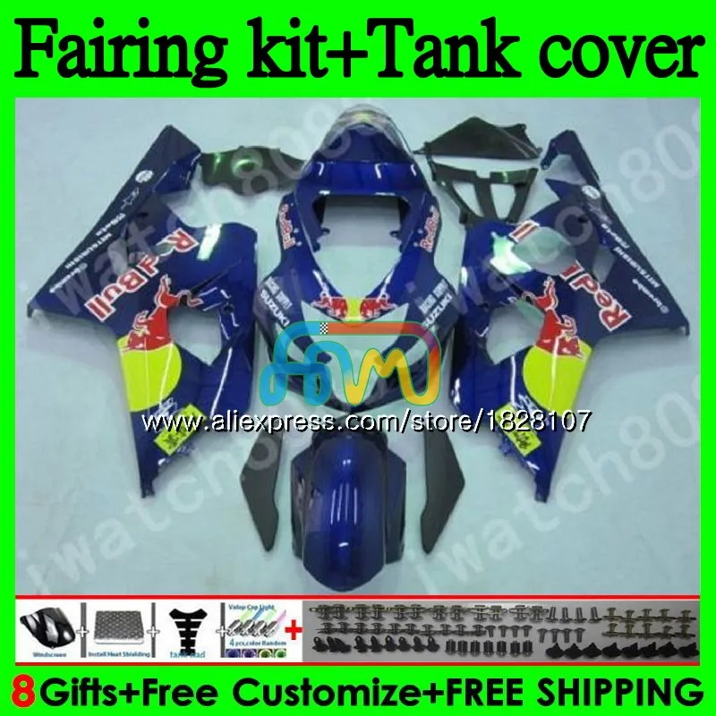 K4+ бак для SUZUKI GSX-R600 GSXR 750 600 R600 GSXR-750 94BS. 41 GSXR750 600CC желтого и красного цветов, 750CC GSXR600 04 05 2004 2005 обтекатель