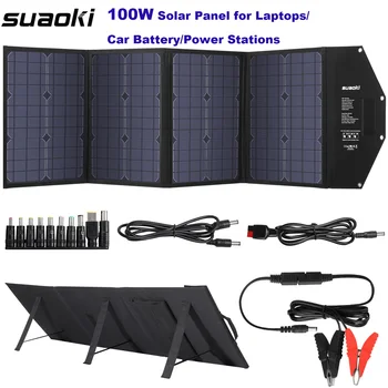 

Suaoki 100W Foldable Solar Panel Charger with PD Type-C DC 12 -18V USB QC 3.0 Output Ports for Car Battery Power Station Laptops