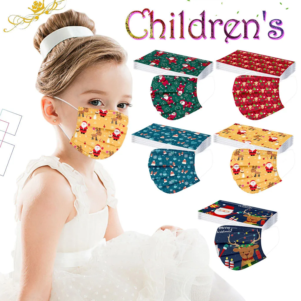

Fast Delivery Mascarilla 2020 Christmas mask Children's Mask Disposable High Quality Mask 3Ply Earhook Bandage Máscara