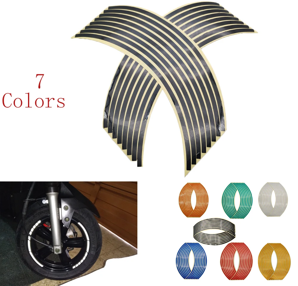 

16Pcs Universal Waterproof Motorcycle Wheel Rim Reflective Stickers Moto Auto Decal For Honda cbr 600rr 600 rr 1000rr 1100xx 929