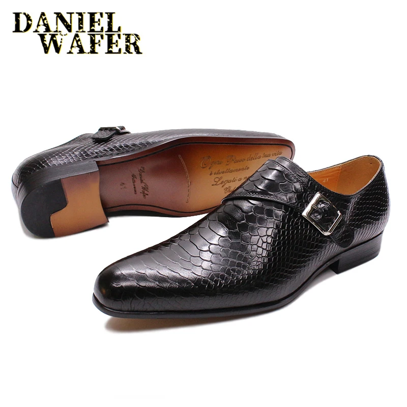 Men Leather Oxfords Monk Strap Brogue Shoes Dress Formal Shoes Casual Loafers