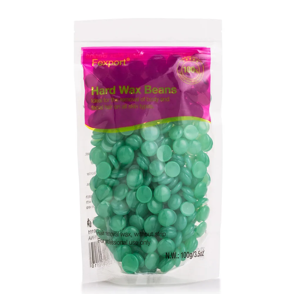 

Fexport 100g No Strip Depilatory Hard Wax Beans Full Depilatory Hair Removal Bead Easy Painless Face Hair Removal Bean For Women