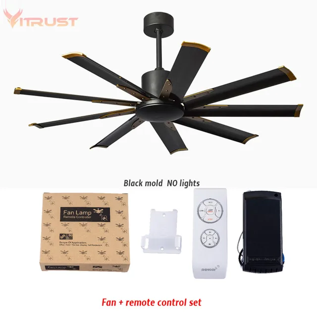 Variable Frequency Industrial Ceiling Fan With Light Kits And
