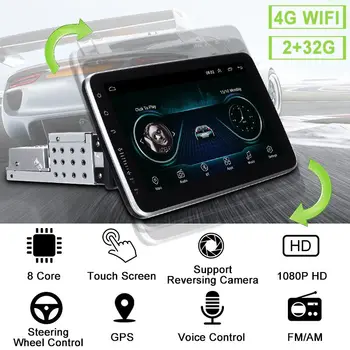 

10.1" Android 9.1 Car Stereo Radio Player 1din GPS Navigation 4G WIFI 2.5D IPS Screen for VW/SKODA/Toyota/Audi/BMW MP5 Player