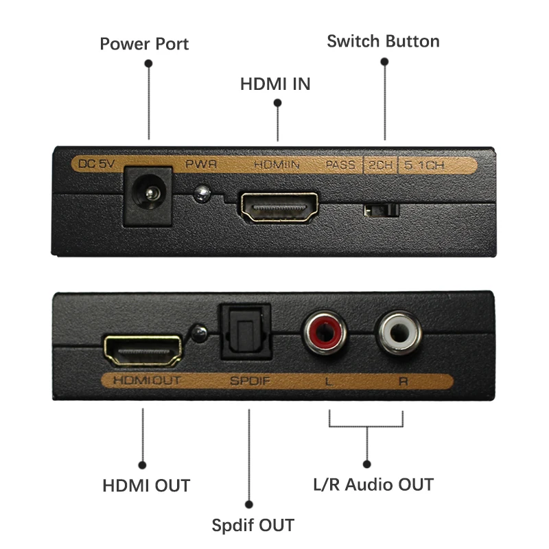 Wiistar hdmi к & R/L spdif аудио с 2 1/5 1ch экстрактор Бесплатная доставка|wiistar| |