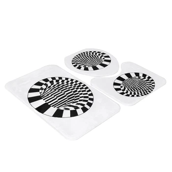 

New 3 pcs/set Closestool Seat Mat Toilet Seat Mat Anti Slip wc Mat 3D Effect Floor Mats Home Toilet Carpet