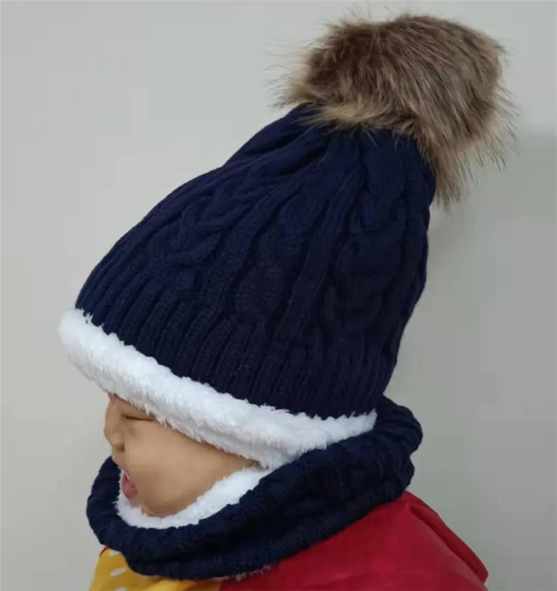 Новые бархатные зимние шапки и шляпки для младенцев Осенняя вязаная детская