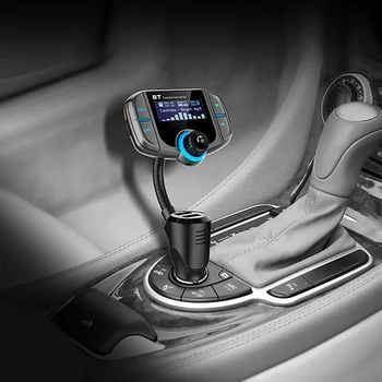 

New Car FM Transmitter with 1.7 Inch Display Upgraded BT70 Bluetooth Transmitter Quick Charge3.0 Wireless FM Modulator