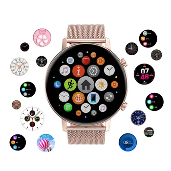 

Fashion Smart Watch Full Circle Touch Screen Heart rate Multiple Sport Modes Women Men Sport Smartwatch BT Music For IOS Android