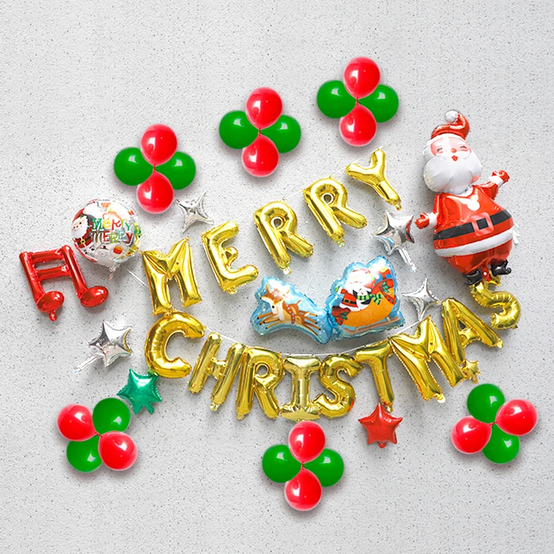 1 компл. Веселого Рождества сочетание Санта-Клаус Рождественский воздушный шар в форме дерева набор рождественской вечеринки украшение игрушка подарок шары