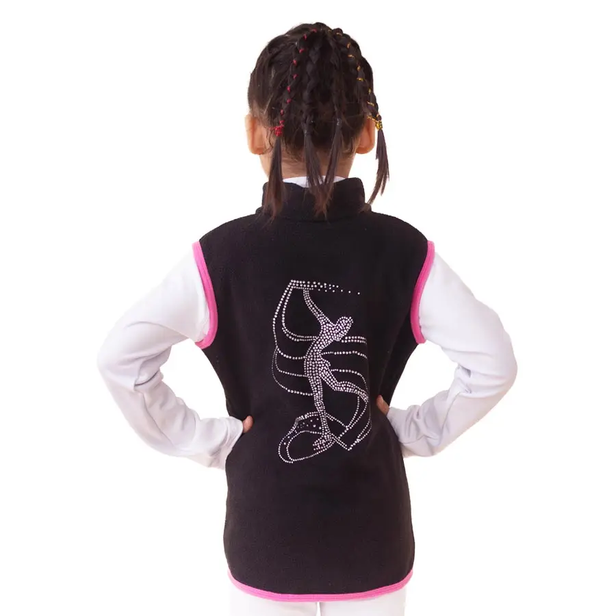 Figure skating clothing vest girls figure skating training cotton waistcoat outer wear children's plus velvet thickening thermal