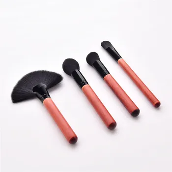 

4Pcs makeup brushes set Red wooden handle for Powder Eye shadow blush make up brushes pincel maquiagem beauty tools T04027