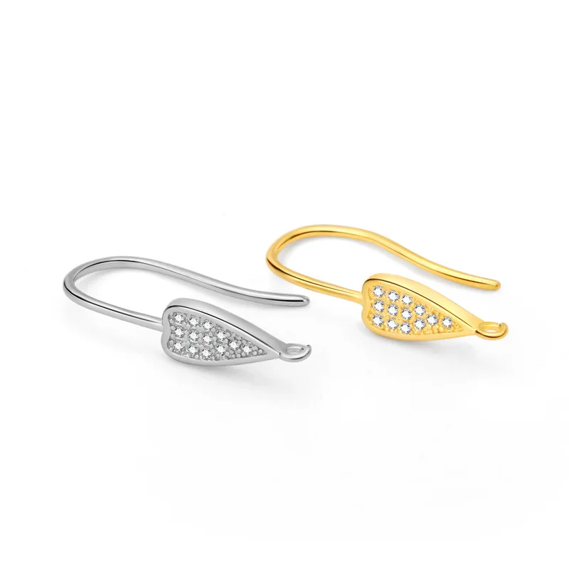 Серьги из серебра 925 пробы с инкрустацией фианита|Ювелирная фурнитура и