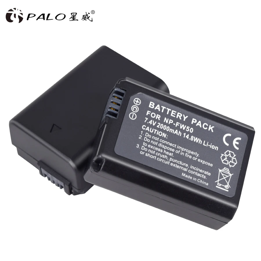 PALO 4 шт. NP-FW50 NPFW50 батарея для камеры FW50 2000mAh 7,4 V+ светодиодный двойной зарядное устройство для sony a6500/6300 A7SM2 RX10 II NEX-3/3N/5C/5 T/CD