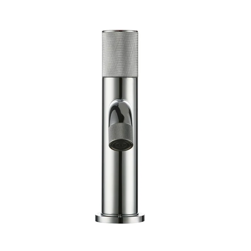 Polished Chrome Vidric оптом и в розницу матовая черная и Золотая Роза рифленая ручка для ванной бассейна поворотная ручка с накаткой дизайн палубный смеситель для воды - Цвет: Polished Chrome