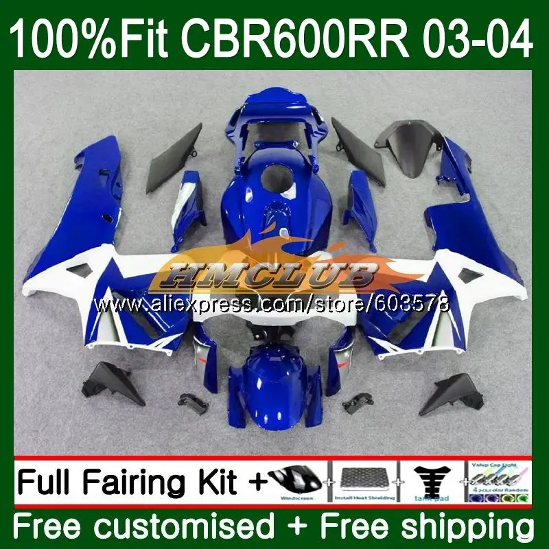 Литые изделия для Honda CBR 600RR 600F5 CBR600 RR 2003 2004 72CL. 68 белый глянцевый CBR600RR CBR600F5 CBR 600 RR F5 03 04 OEM обтекатели