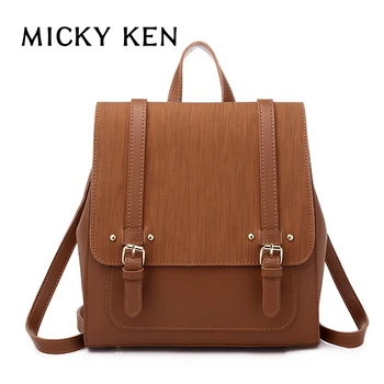 

MICKY KEN Men and women leisure travel backpack PU backpack 8902