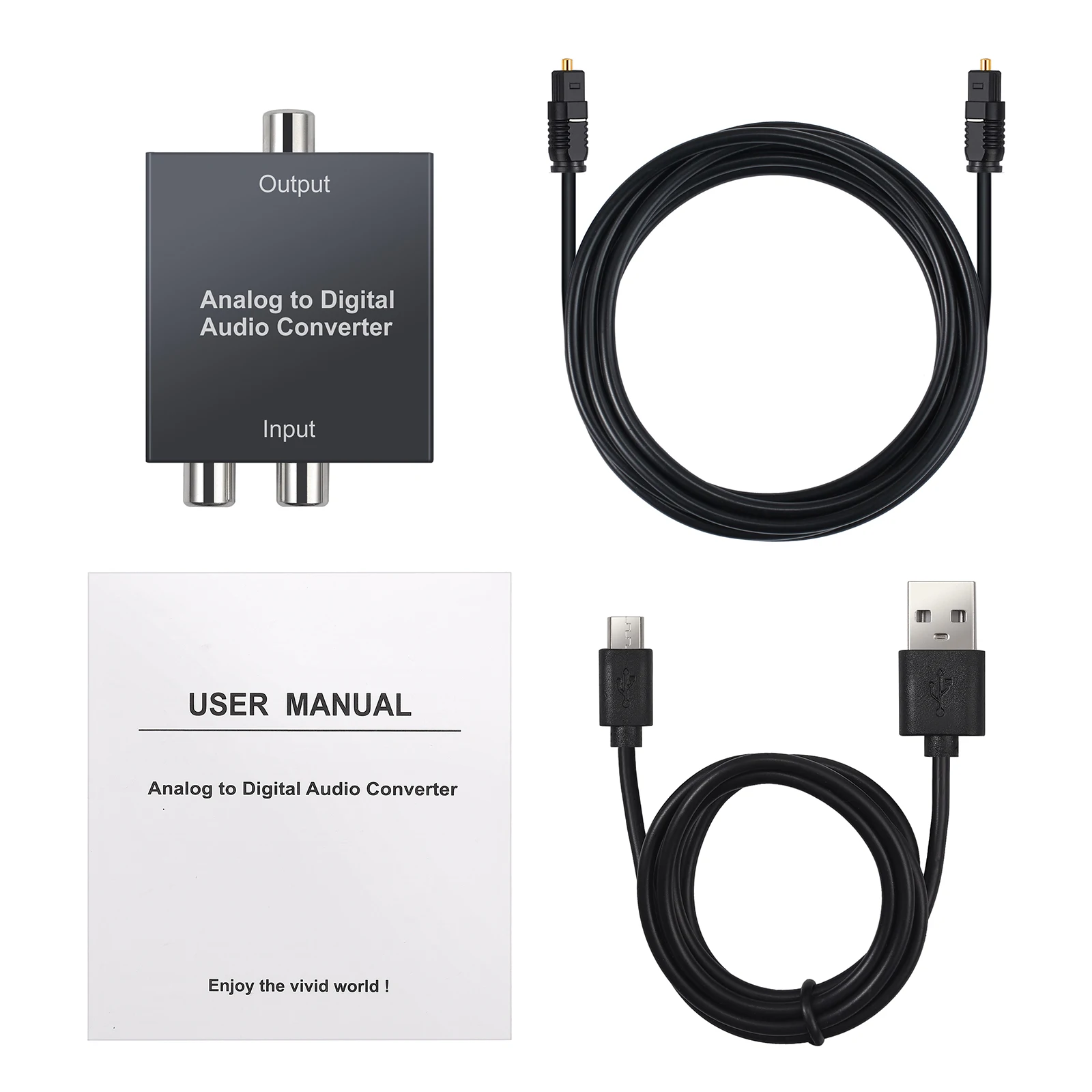 Neoteck Analog to Digital Audio Converter R/L RCA 3.5mm AUX to Digital Coaxial Toslink Optical Audio Adapter for PS3 Xbox
