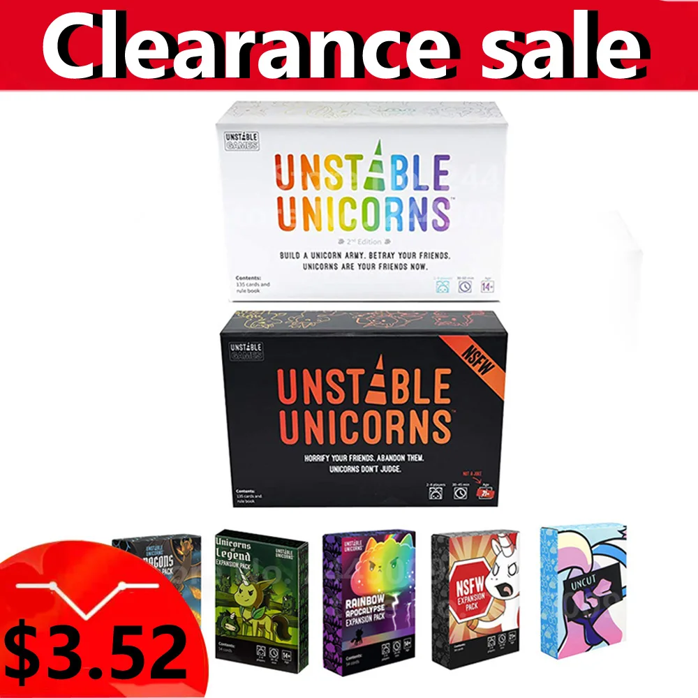 Juego de mesa de unicornios, tarjeta de barkxxg