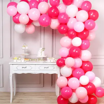 

1set Pink White latex balloons for Baby Shower Girls Birthday Romantic Wedding Decorations balon Globos