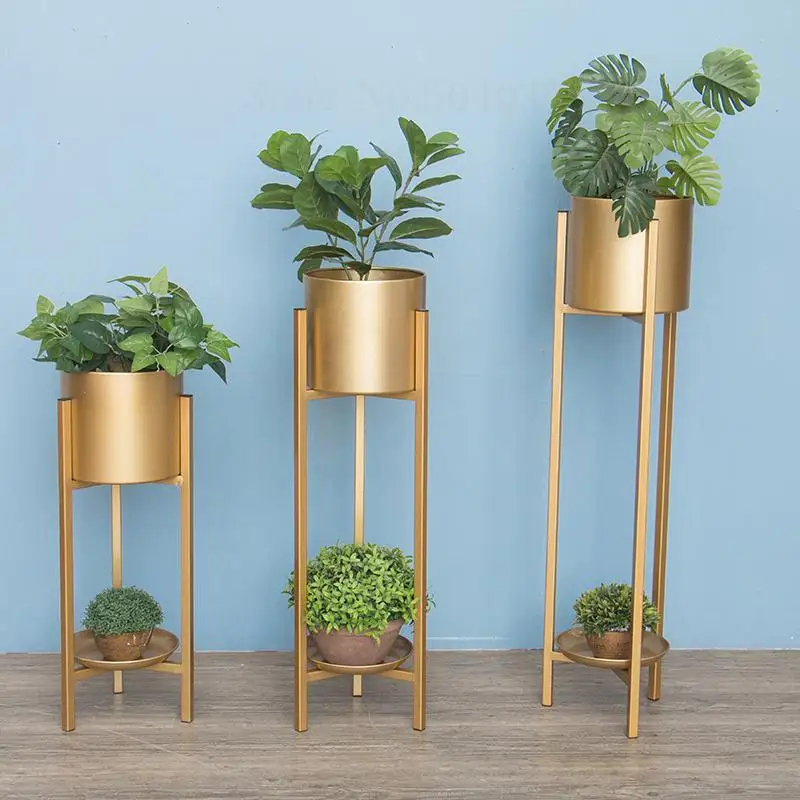 2 уровневая металлическая подставка для растений Скандинавское кованое железо