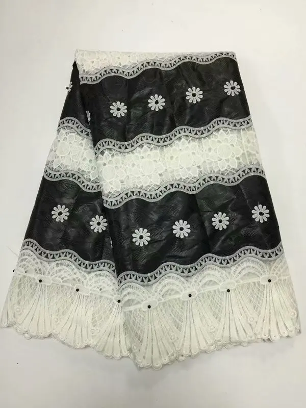 Кружевная ткань для нигерийских, вечерние, африканские ткани tissu dentelle, бисерная кружевная ткань для платья, швейцарская вуаль, кружева 5yard/setP1602-1 - Цвет: as picture