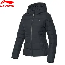 Женский короткий пуховик для тренировок Li-Ning, светильник кое теплое облегающее пальто на 90% утином пуху, спортивные пальто с капюшоном li-ning AYMQ388 Женский короткий пуховик для тренировок Li-Ning, светильник кое теплое облегающее пальто на 90% утином пуху, спортивные пальто с капюшоном li-ning AYMQ388