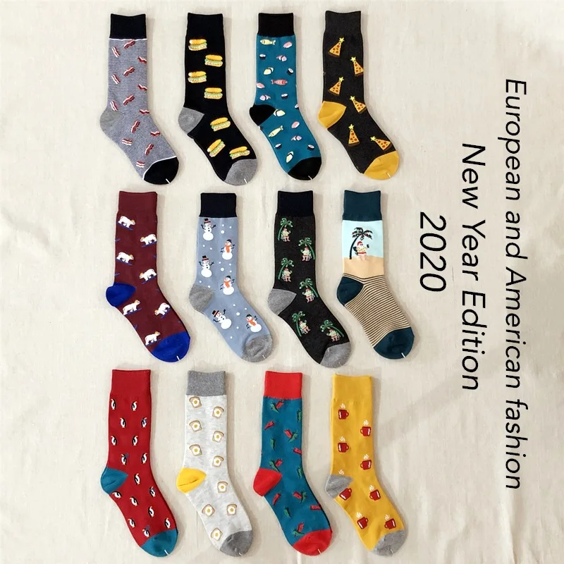 Хлопковые носки с забавными персонажами из мультфильмов; теплые рождественские женские носки; милые удобные модные зимние носки со снеговиком; Skarpetki