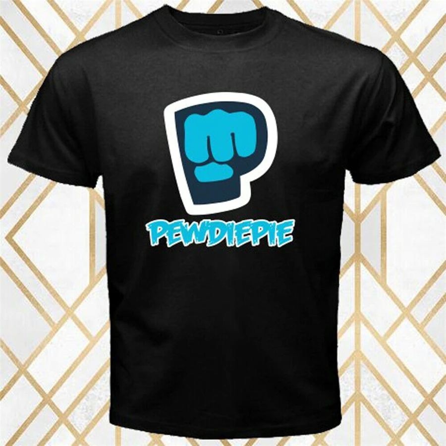 Pewdiepie известный Youtuber Gamer Brofist логотип мужские черные топы Футболка размер S 3XL