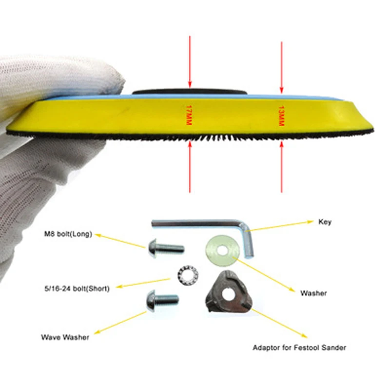

6 Inch 17 Holes Multi-functional Sanding Pad Pneumatic Sander Backing Pads Disc for most sandpaper