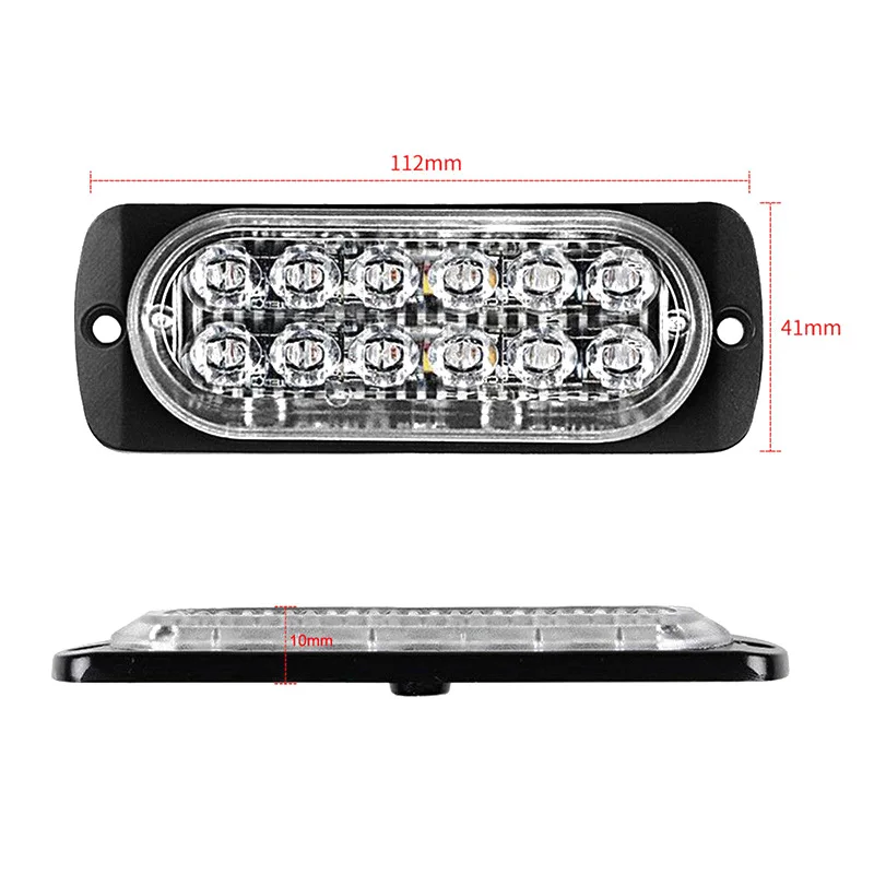 Universel 12LED hors route voiture remorque camions sécurité travail Urgent brouillard rouge lumière lampe DC 12V ~ 24V 36W LED lumière urgente ► Photo 3/6