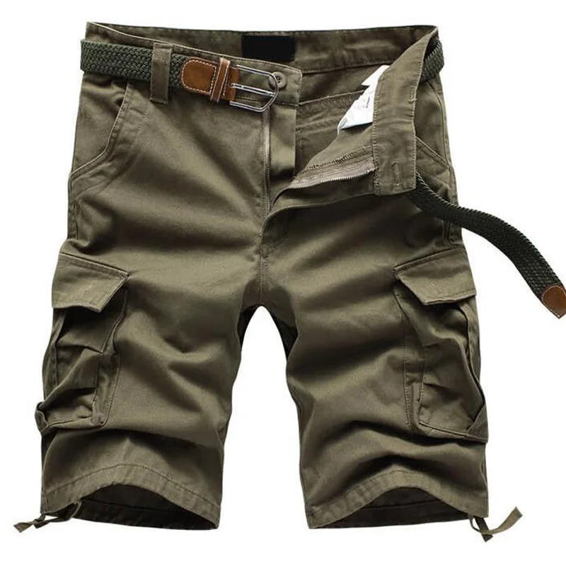 army yellow Мужские шорты Карго, летняя верхняя одежда, хлопок, военный, мульти-карман, комбинезоны, мужские, s, повседневные, прямые, свободные, армейские короткие штаны, спортивные шорты - Цвет: army yellow
