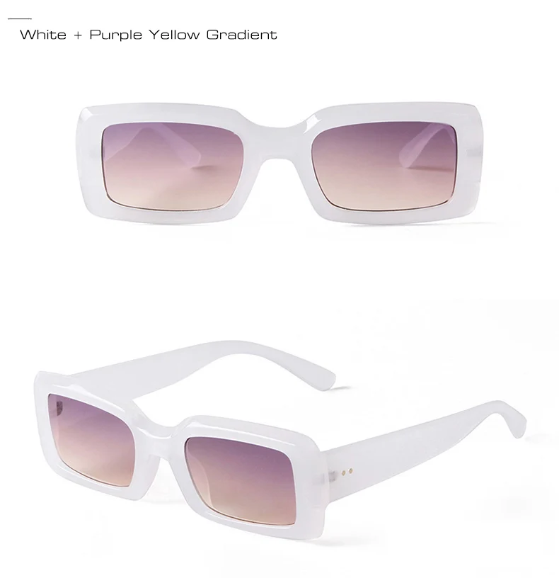 round sunglasses women SO&EI Ins Popular Fashion Rectangle Sunglasses Women Retro Jelly Color Eyewear Shades UV400 Men Square Blue Purple Sun Glasses black cat eye sunglasses