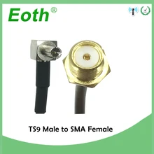 2шт 3g zte модем кабель TS9 мужской прямой к SMA Мужской правый угол косички RG178 15 см " адаптер