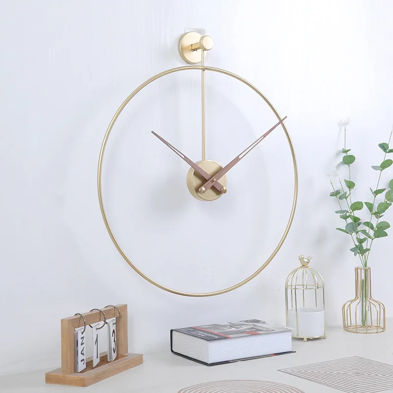 Nordic Wall Creative Hanging Wind Iron Art Metal Wall Watch Restaurant Bedroom Single Ring Wall Clock Home Decoration