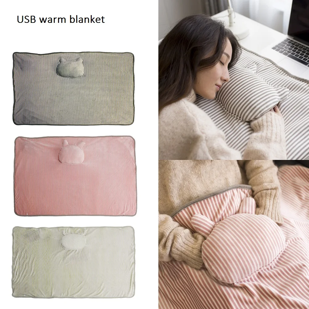 

New USB Heated Blanket Shawl Electric Heating Washable Blanket Winter Hand Foot Warm For Women Girls Mother Home Office Use