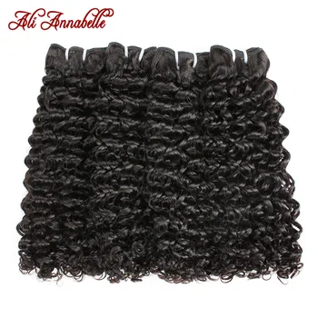 Fasci di capelli umani doppi disegnati Bang Capelli ricci crespi 1/3/4 pezzi Fasci di capelli umani ricci Ali Annabelle Capelli doppi disegnati 100g