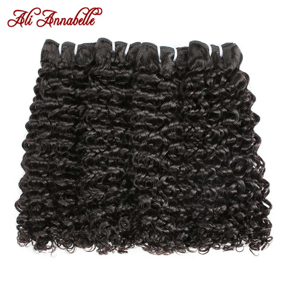 Mèches de cheveux mongols naturels Double-teinte-Ali Annabelle, cheveux humains, crépus bouclés, en lot de 1/3/4 pièces