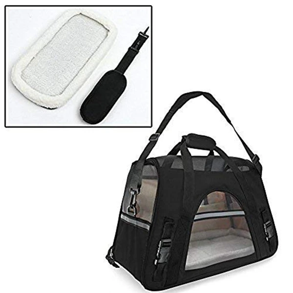 

Airline Approved Pet Carrier,Waterproof Pet Travel Carrier with Fleece Bedding Soft Sided Portable Tote for Cats and Small Dogs