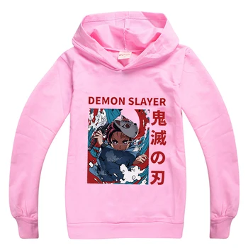 

Cute Hoodie Demon Slayer Kawaii Harajuku Cartoon Clothes for Girls Long Sleeve Cotton Baby Boy Sweatshirt Fashion Kids Tops Tee