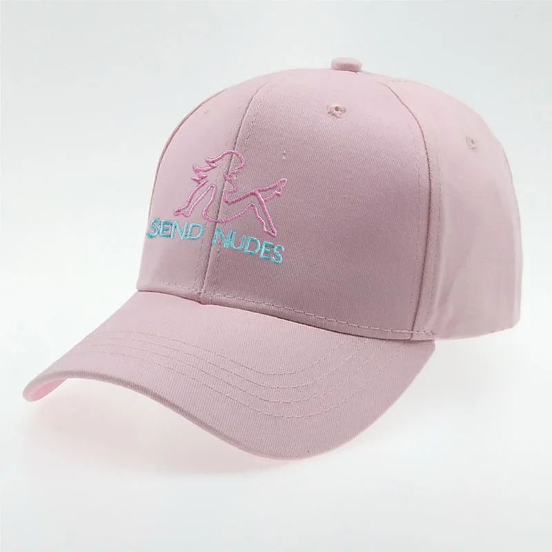 Розовый Письмо отправить NUDES Snapback кепка хлопок бейсбольная кепка для мужчин и женщин Регулируемая Хип-хоп шляпа папы костяная Garros Casquette - Цвет: Розовый