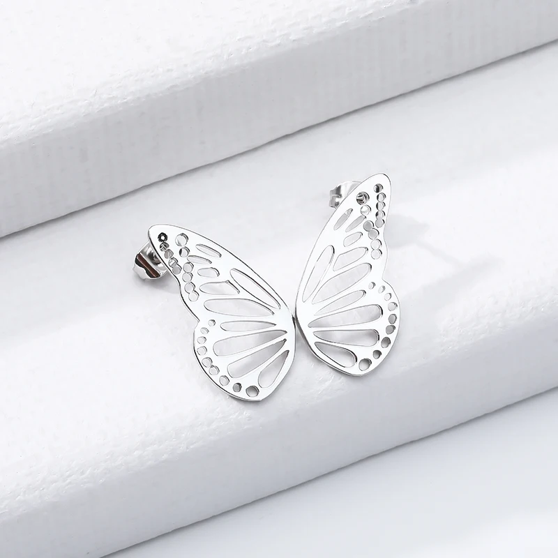 

Delicate Butterfly Earring Fasion Jewelry Gold Silver Oorbellen Stainlss Steell Women Stud Earrings Best Friend Gift