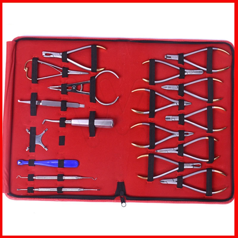 US $252.08 Dental Orthodontics Instruments Set Ring Retractable Bracket Locator Subalong Pliers