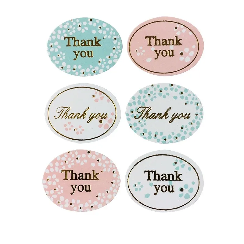 

free shipping1200PCS/Lot Round Golden Beautiful Petal Thank You Cake Candy Packaging Baking DIY Gift For Thanksgiving Day