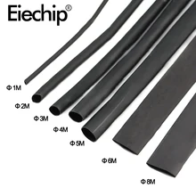 8 Meter/set Schrumpf Schlauch kit 1/2/3/4/5/6/8/10mm 2:1 Schwarz Schrumpf Schläuche Schrumpf Sleeving Wrap DIY Stecker draht kit