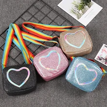 Новые женские кожаные сумки леди девушки прекрасная детская сумка через плечо Детские сумки через плечо мини сердце телефон сумка Портмоне