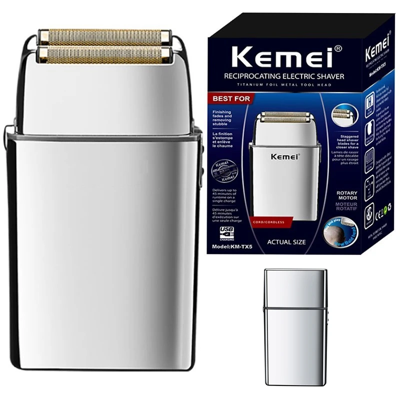 Kemei TX5 Pro металлический корпус Парикмахерская устройство для бритья волос мужчин