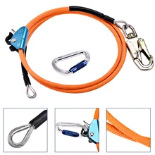 

1/2*8ft Steel Wire Core Flip Line Kits Long-Flipline With Triple Lock Carabiner Adjuster Adjustable Lanyard Low Stretch