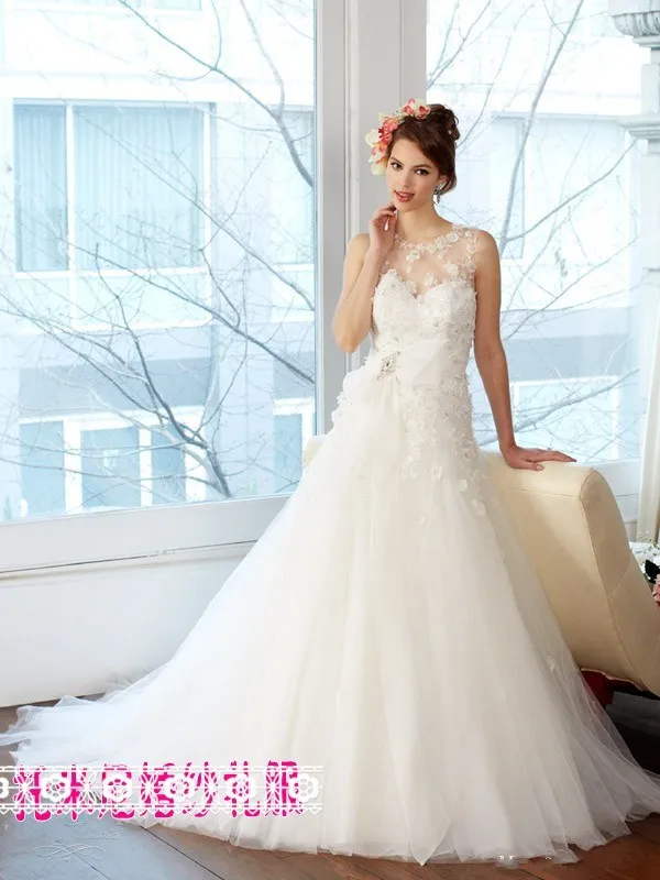 Платье с цветочной аппликацией и бантом, украшенное кристаллами; Vestidos De Novia; ТРАПЕЦИЕВИДНОЕ Тюлевое свадебное платье; Vestido De Casamento; платье для матери невесты